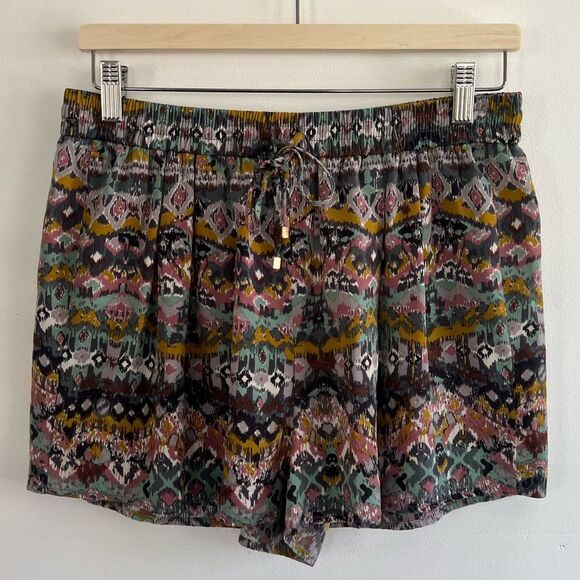Boho Design Multi Color Silky Pull-on Shorts Aztec Print Forever 21 Size Large - Picture 12 of 14